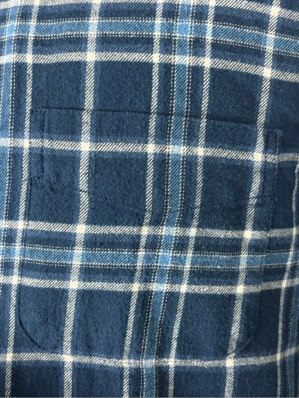 J.Crew Men’s 100% Cotton Brushed Twill Plaid Shirt Navy Blue Medium NWT